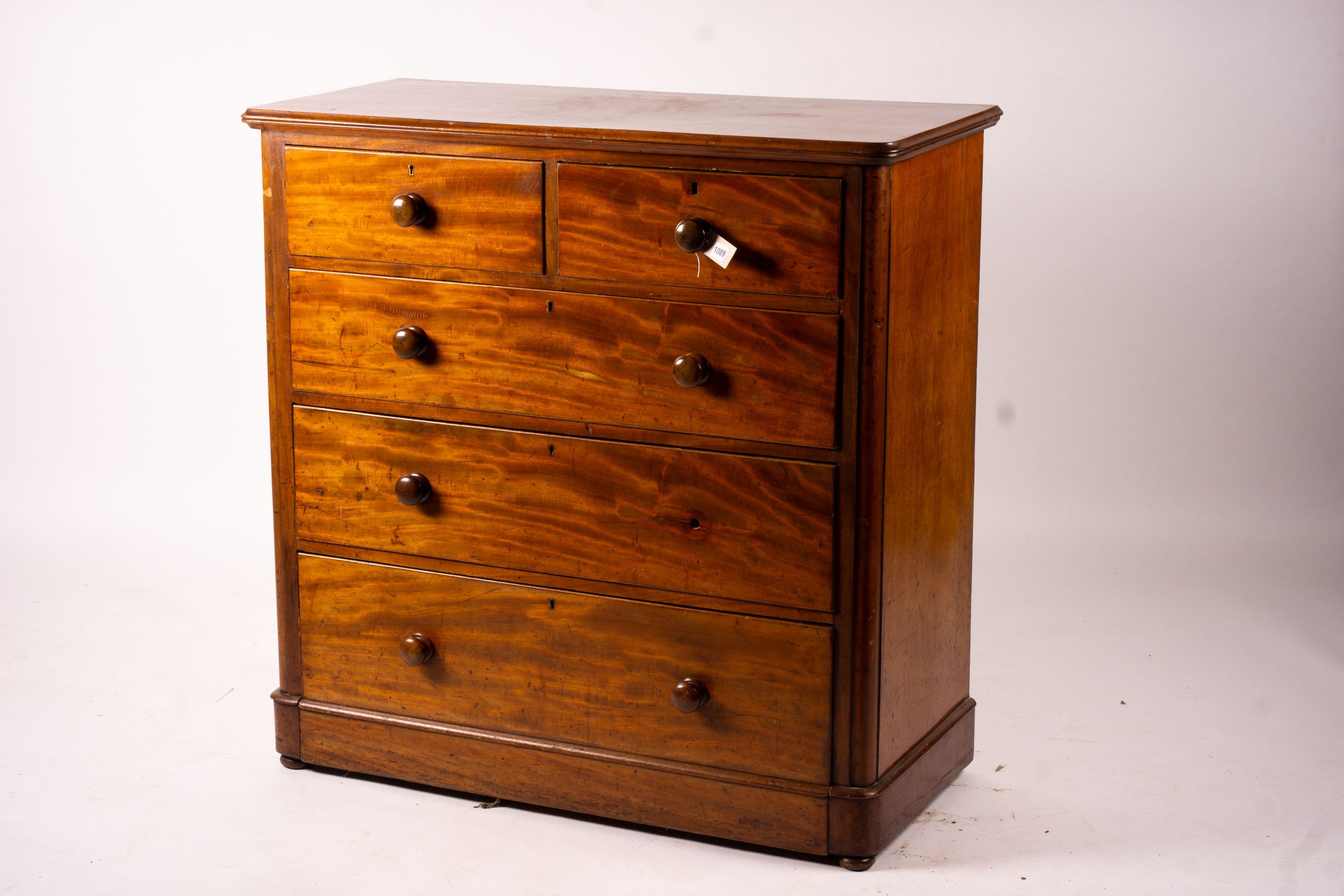A Victorian mahogany chest, width 112cm, depth 51cm, height 112cm